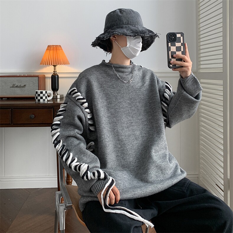 街头男潮袖子字母印花长袖体恤ins潮流MY0115-P50,男装针织衫/毛衣,星座308B-1