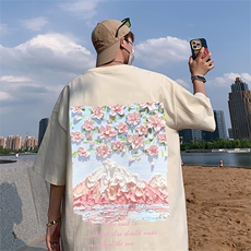 ！纯棉重磅220克夏季男士印花短袖T恤QT707-T272-P25，男装T恤，星座617B