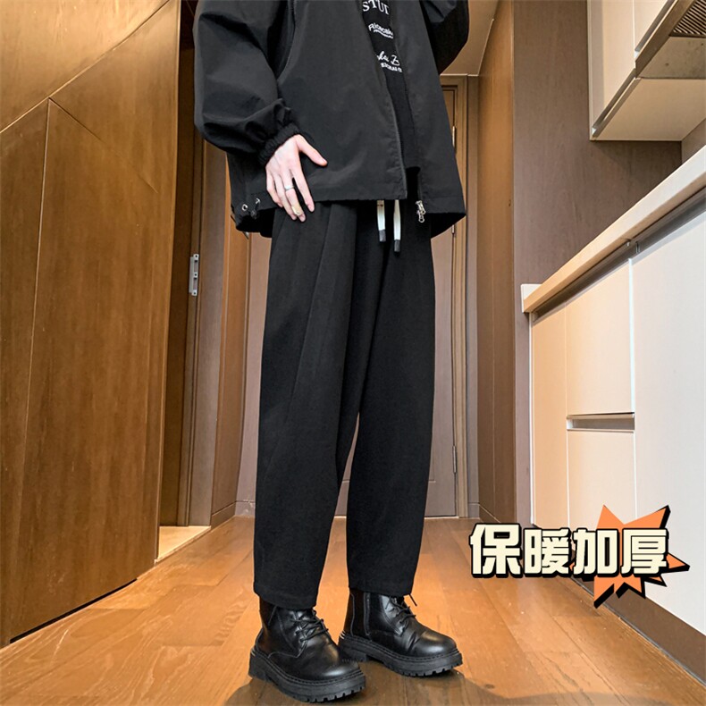 冬季新款加厚抗起球呢料哈伦裤宽松大码休闲萝卜裤小脚男872-P65,男装休闲裤,电商C305A