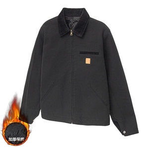 加绒牛仔棉服男冬季棉衣外套羊羔绒加厚毛领保暖外套MY1313-P138图片