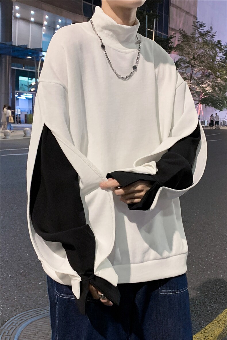 新款半高领长袖卫衣小众设计感潮牌打底衫帅气秋衣学生W2081-P32,男装卫衣,星座512-2