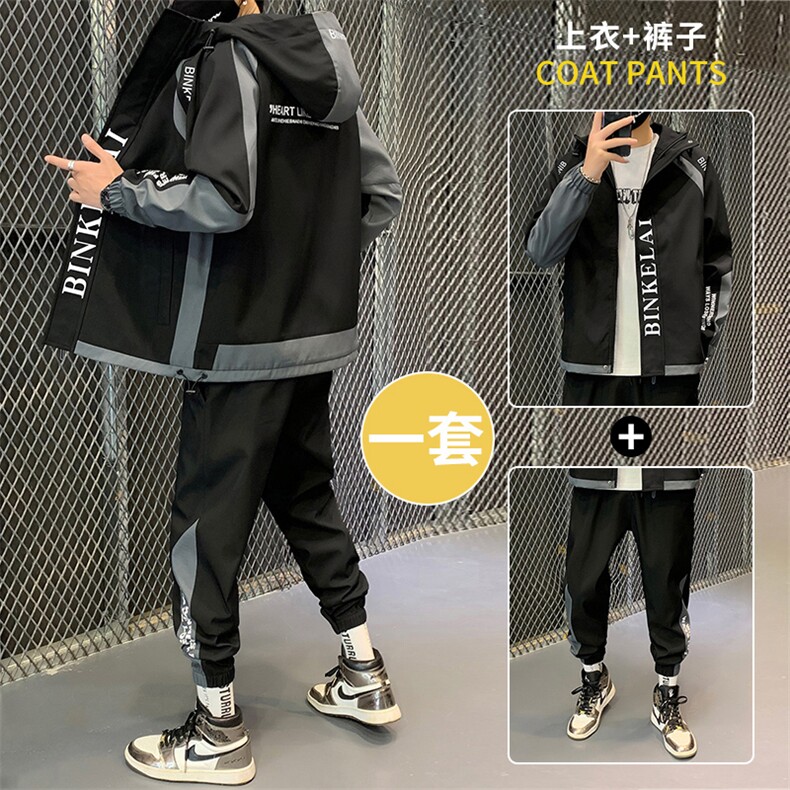 工装外套男装休闲运动套装男士夹克韩版潮流衣服D03图片