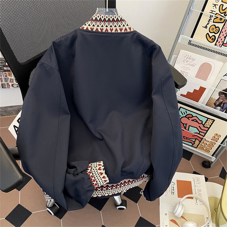 新中式提花夹克男女潮设计感棒球服宽松名族风情侣外套JK3004-p70,男装夹克,星座302B-3