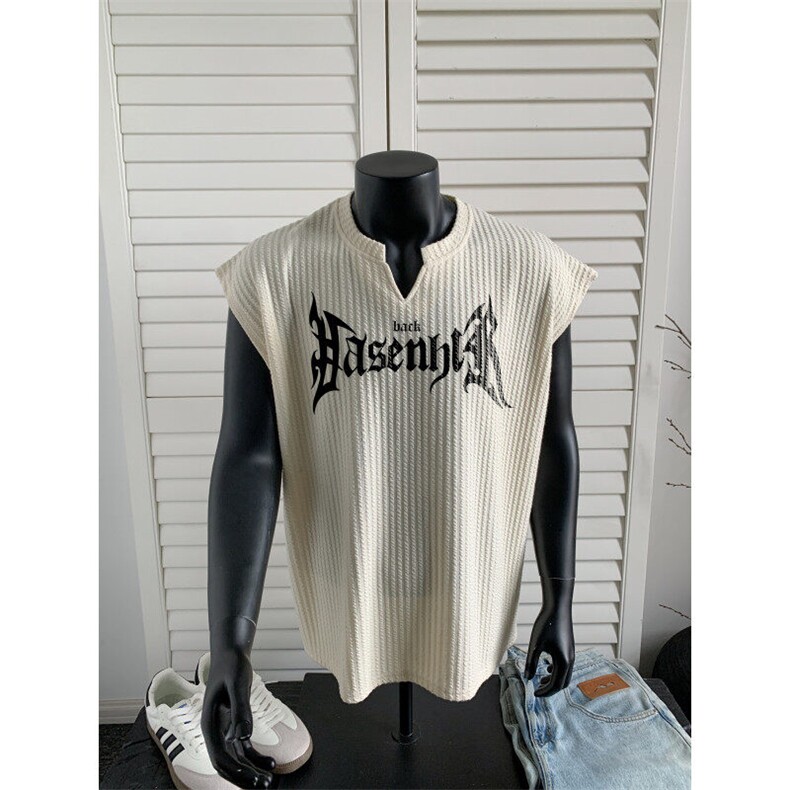 XZ809A/BXXX10/P35/控48美式V领印花背心T恤，男装背心/马甲，星座809A(原222-1)