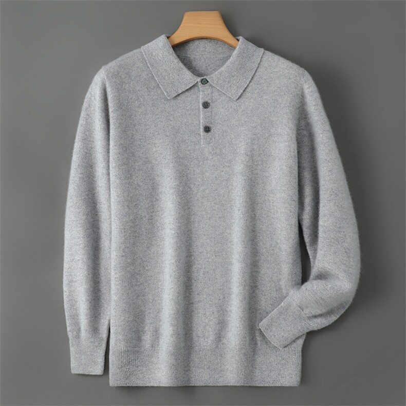 2025年秋季男POLO衫12针时尚百搭休闲通勤简约羊绒衫，男装羊绒套衫，飞艺羊绒