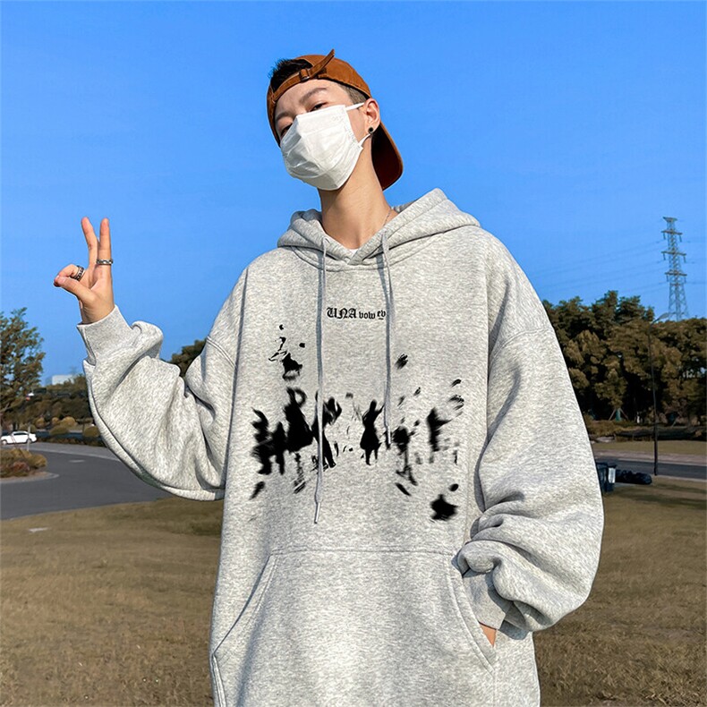 抖音得物供货 可提供视频 春装重磅美式宽松连帽卫衣DL2452图片