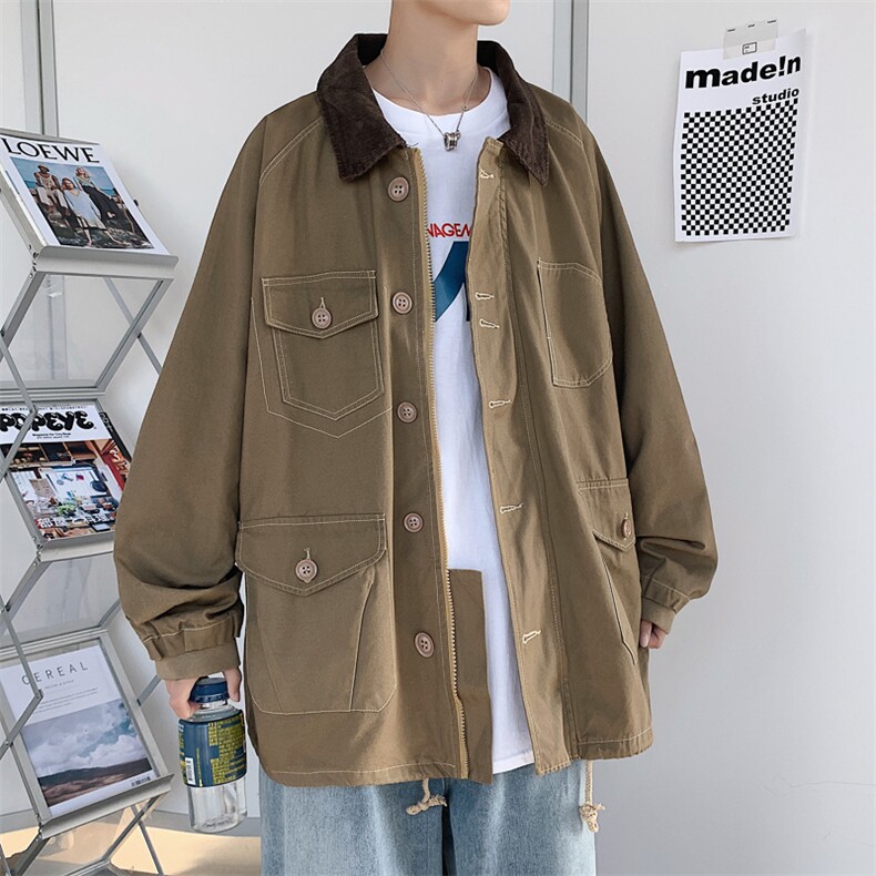 港风日系多口袋宽松休闲工装夹克A338-1/WT26/P90控118,男装夹克,电商D325