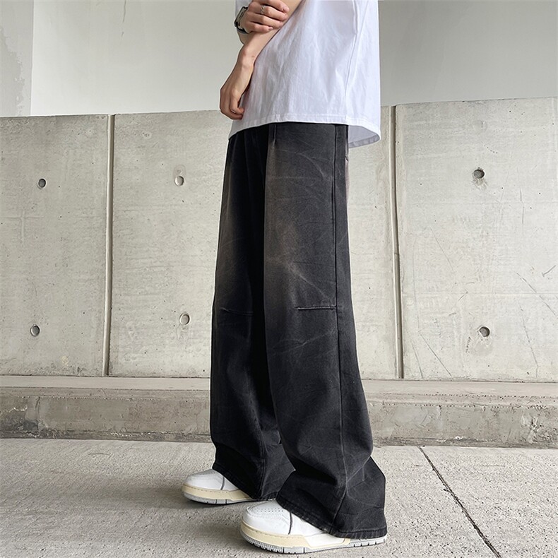 做旧废土风裤子男夏季新款复古水洗休闲直筒牛仔长裤10633-p52,男装休闲裤,星座1008