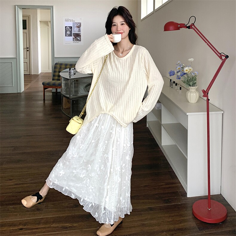 温柔小香风针织衫两件套女春秋2025新款高级感独特绝美半身裙套装,女装套装/套裙,维壹
