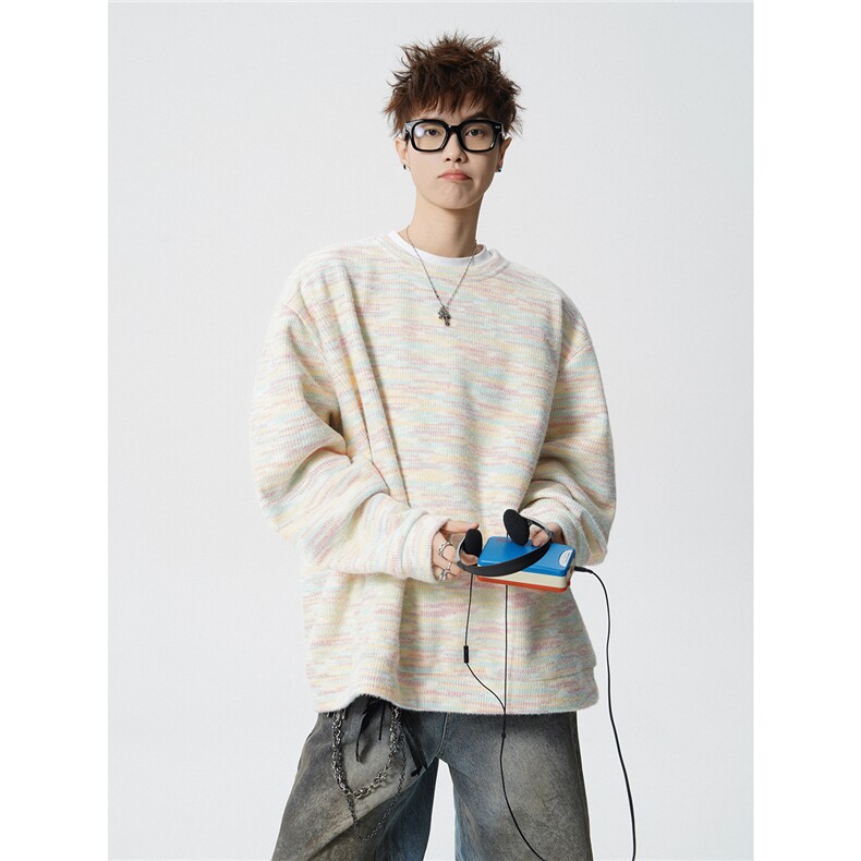 WY10156-特批40 控78 新款圆领简约套头宽松大码卫衣糯米衣服男图片