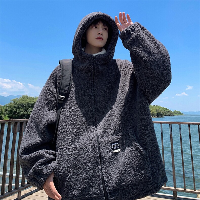 双面复合精品羊羔绒宽松连帽情侣棉服XZ609-WT2332-P88-控148,男装棉衣,星座609