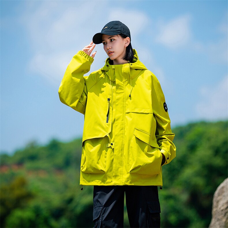 春秋户外冲锋衣男女同款防风防水连帽工装外套登山服夹克2481-P75,男装夹克,星座1403B