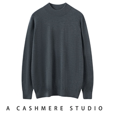 2025年秋季半高时尚百搭通勤简约休闲长袖，男装羊绒套衫，朝思纯山羊绒