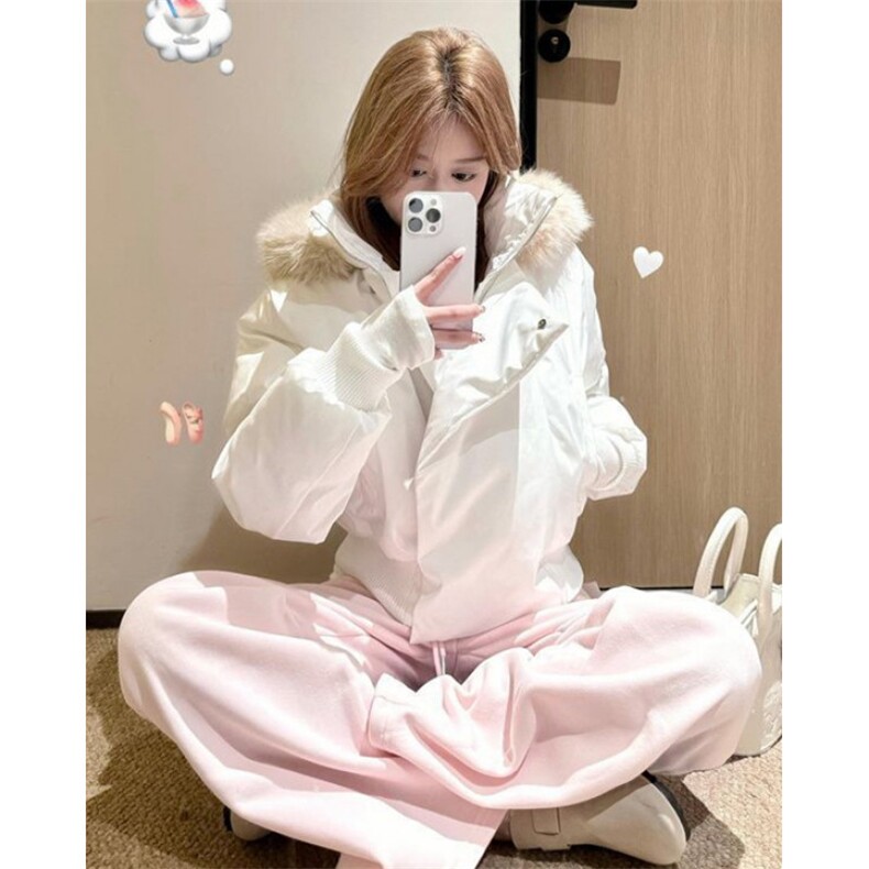 遮肉显瘦温柔风短款大毛领连帽面包服外套女冬季保暖棉服M7863,男装棉衣,星座1116A（原606A-3）