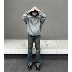 美式ins高街hiphop暗黑重工艺水洗暗黑微喇牛仔裤货号K2407P65，男装牛仔裤，电商A063
