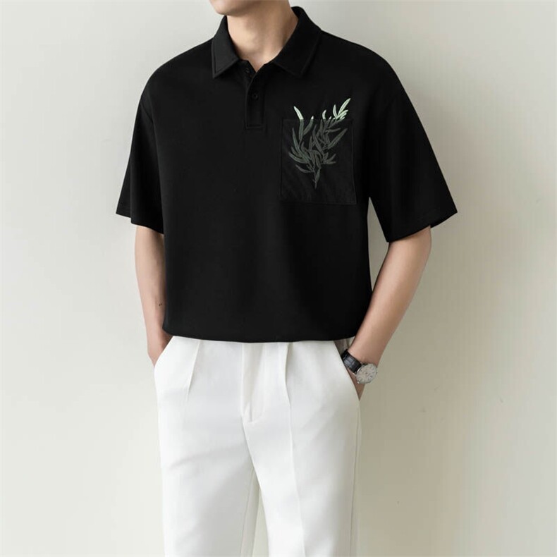 夏男翻领POLO衫拼色男休闲宽松休闲衬衣轻熟风A236-82563-P60,男装Polo衫,电商A236