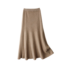 气质时尚羊毛半身裙女中长款裙休闲百搭纯色通勤A字针织显瘦伞裙，女装半身裙，暖绒情旗舰店