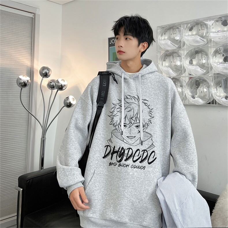 电商DSA028-MT21V208100聚酯P35新款潮流印花连帽卫衣男限49,男装卫衣,电商A028