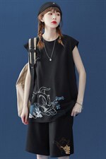 中性2023夏季猫和老鼠印花圆领短袖运动T恤套装TZ2003P50控68，男装休闲套装，A247A