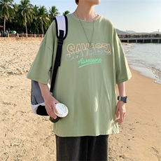 T3353P25落肩款宽松T恤克莱因蓝T仓库一件起正常配送中男港风T恤，男装T恤，星座510A-1