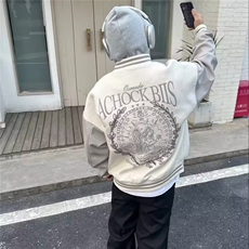 美式棒球服外套男女春秋款2025春季新款夹克刺绣宽松，男装夹克，星座410-7