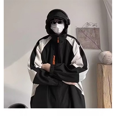 JY406-P72美式潮牌冲锋衣潮流拼接连帽宽松休闲工装夹克网图，男装夹克，星座1501-3