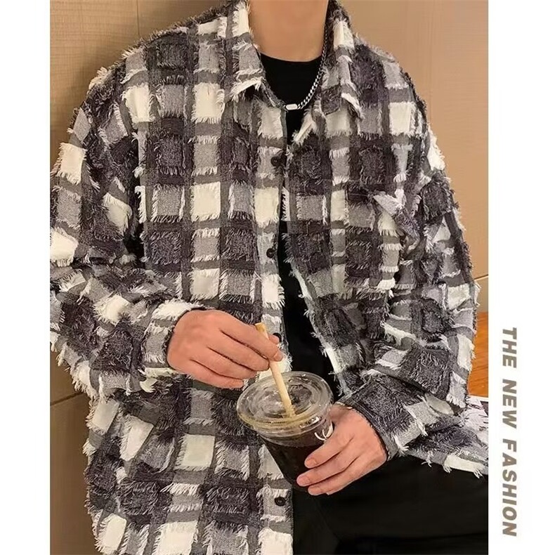 男春秋季美式痞帅ins潮牌休闲长袖衬衣设计感宽松潮流套CS9997图片