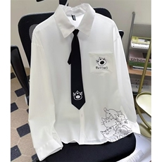 春秋季上衣新款日系长袖衬衫男打底学院风dk制服衬衣CS2222，男装T恤，星座1116A（原606A-3）