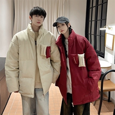 PU皮羽绒服冬季新款宽松港风白鸭绒情侣外套YR918-P150(控价198元，男装羽绒服，星座214-3