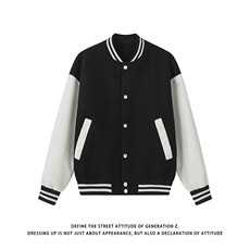 白底-美式棒球服男士秋新款百搭夹克外套9112-P68，男装夹克，电商B380（原B361）
