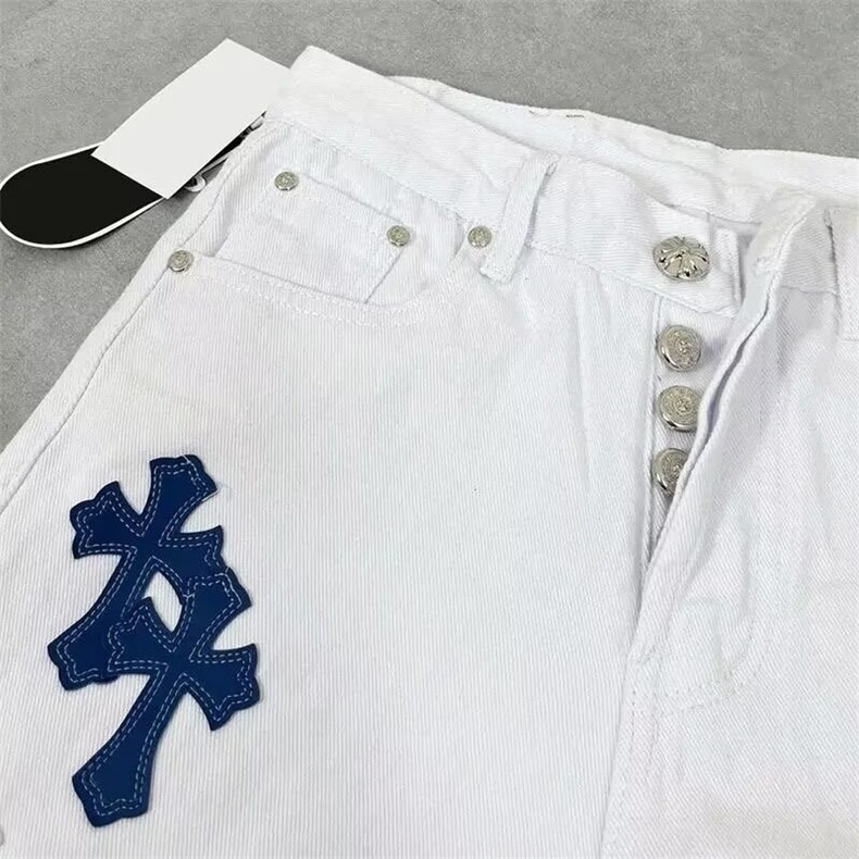 新十字架贴布网红同款潮牌牛仔长裤宽松百搭休闲男女款AM551P58,男装休闲裤,星座1013-5