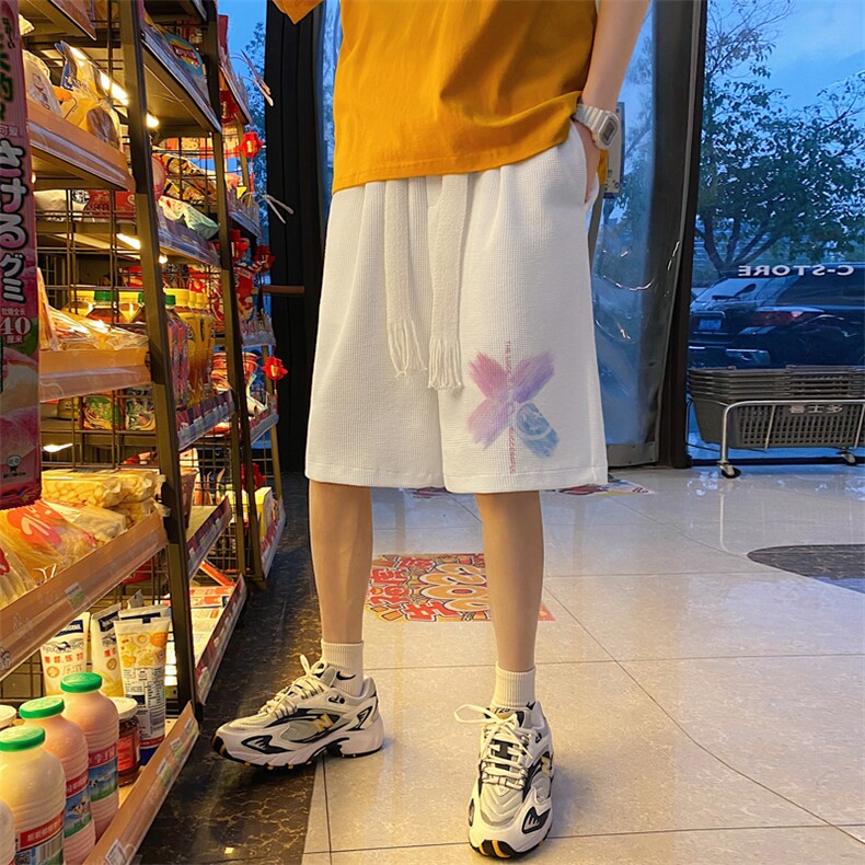 ！港风华夫格休闲裤子男卫裤男短裤男沙滩裤衩HFD13-P25,男装休闲裤,电商B367