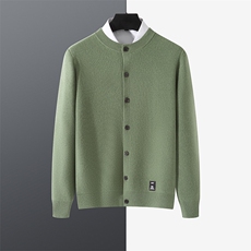 时尚潮流男士羊毛开衫秋季新款圆领长袖针织衫休闲百搭外套，男装羊毛衫，江杉羊绒