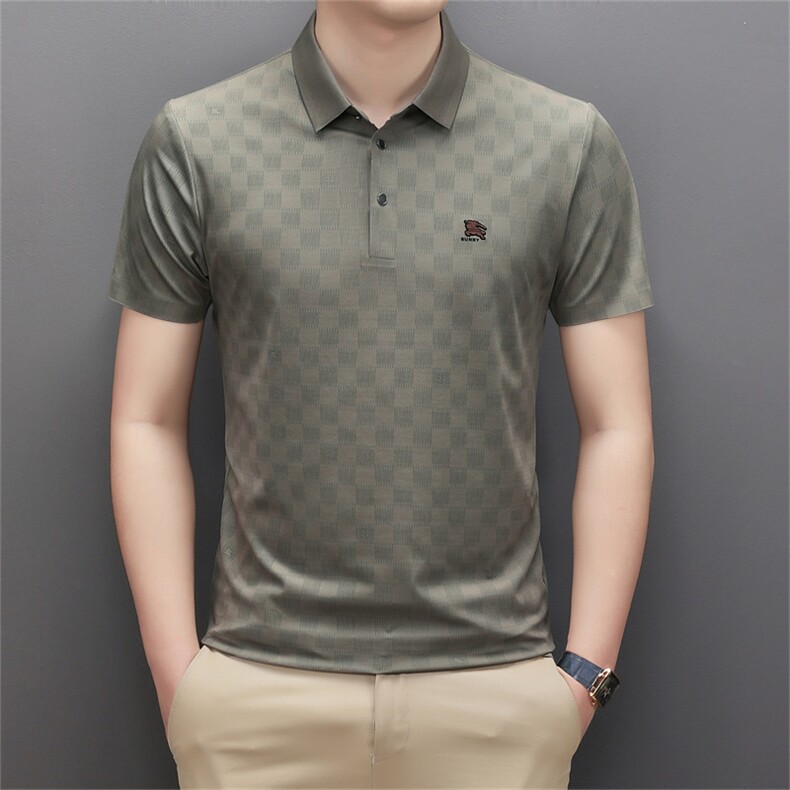 新款短袖t恤男夏季冰丝薄款中年商务休闲宽松透气男装SQ68308-P59，男装Polo衫，星座1105-3