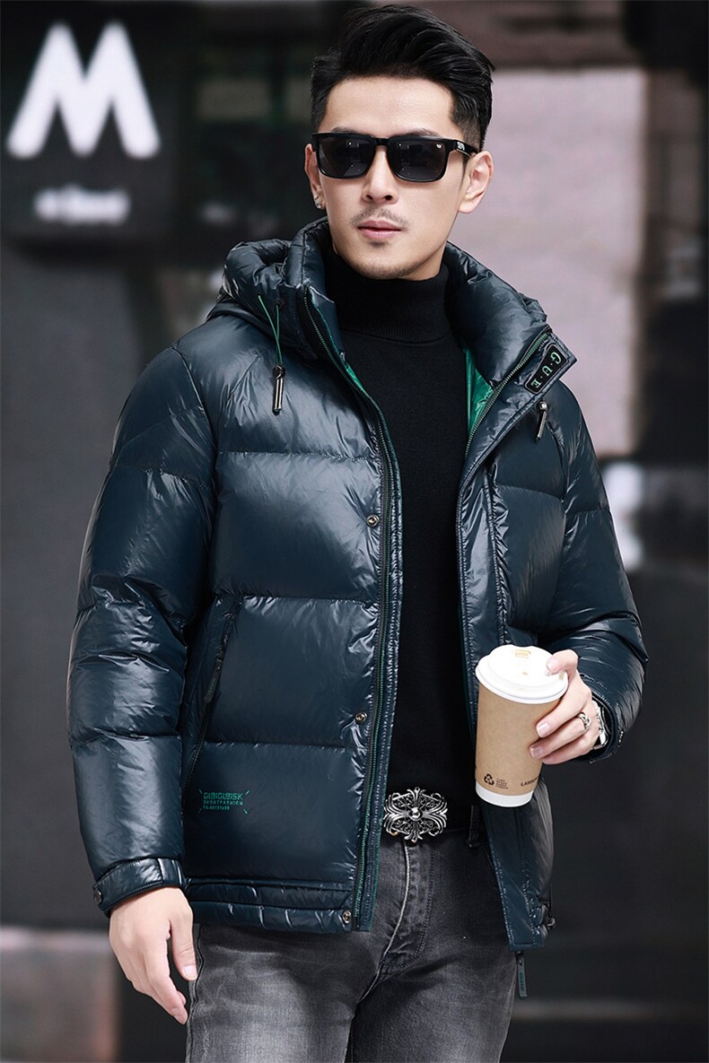 高品质脱卸帽短款90白鸭绒羽绒服外套中年男装加厚羽绒服夹克,男装夹克,钱塘723