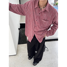 CS26-P50灯芯绒扎染衬衫长袖休闲初秋外套上衣学生休闲寸衫，男装衬衫，电商B327