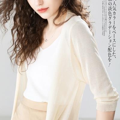 防晒衣女中长款外搭夏季外套披肩很仙宽松冰丝针织空调衫薄款开衫图片