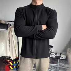 现货德绒开衫外套男女秋冬健身运动训练服修身保暖内搭长袖打底衫，男装T恤，星座302B-2