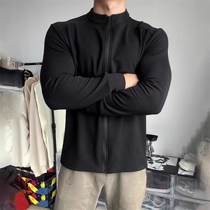 现货德绒开衫外套男女秋冬健身运动训练服修身保暖内搭长袖打底衫图片