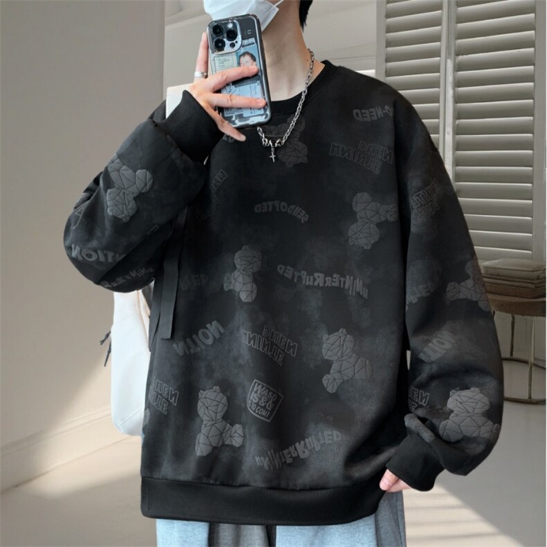 卫衣男青年春秋长袖青少年潮流休闲宽松学生打底衫WY3411-P55,男装T恤,星座1105-3
