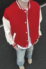 模特-美式棒球服男士秋新款百搭夹克外套9112-P80，男装夹克，电商B380（原B361）