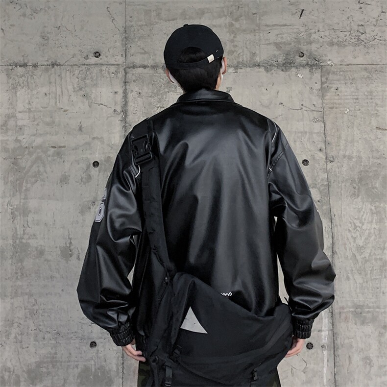 春季新款机车服夹克男潮炸街痞帅外套宽松赛车潮牌JK079-P83,男装夹克,星座308B-2