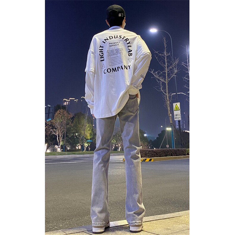2024春款修身微喇复古弹力牛仔裤715-6-BK01P50,男装牛仔裤,星座715-6