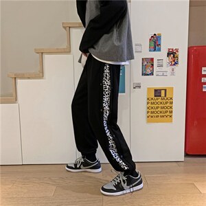 运动裤男宽松bf风韩版炸街排扣卫裤抽绳阔腿裤ins潮春季W3166-P35图片