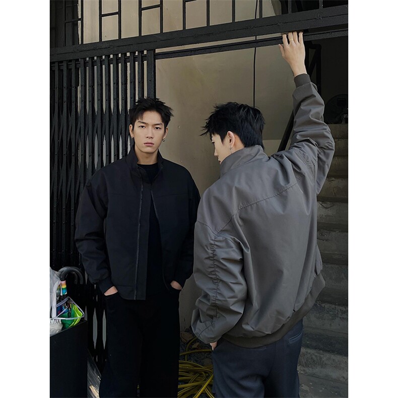 26春装新款美拉德立领飞行夹克boxy廓形休闲百搭外套上衣JK6500,男装夹克,电商A486-1
