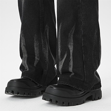 美式高街重工手擦马骝水洗火焰纹牛仔裤微喇XZ310A-4-NZ38，男装牛仔裤，星座310A-4
