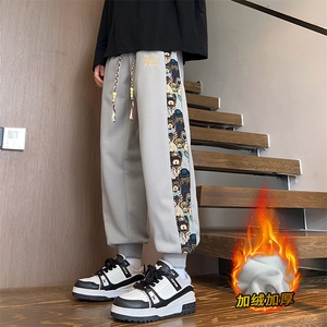 加绒加厚M-8XL胖子休闲印花保暖卫裤 K99加绒-P42图片