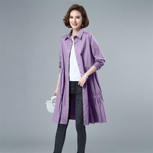 韩国东大门中长款风衣女283款风衣外套图片