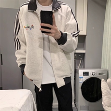 抖音得物美式高街重磅结构设计拼接织带立领印花卫衣外套ACM4203，女装短外套，电商A443