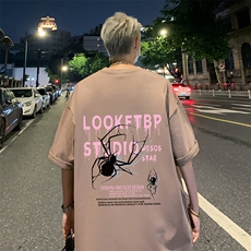 T715P26夏季新品港风潮牌高街美式短袖T恤宽松ins重磅纯棉体恤，男装T恤，星座304A